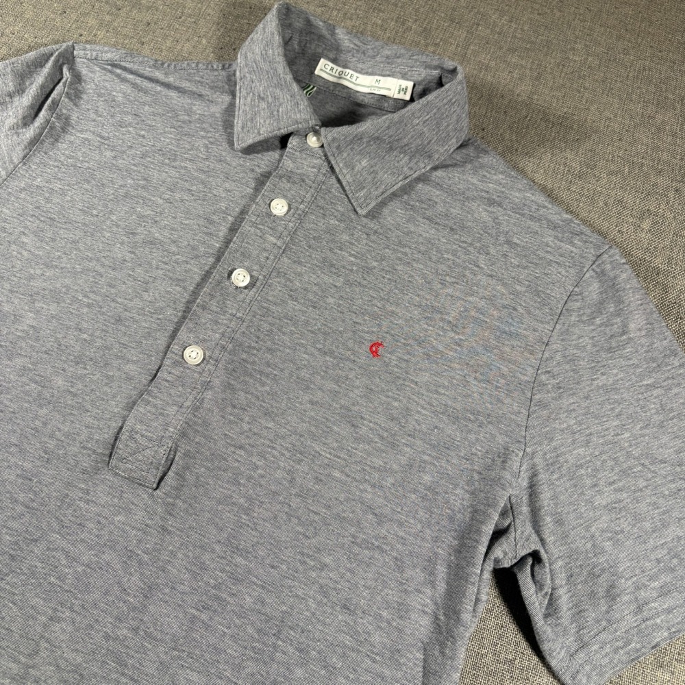 Criquet Heather Gray Polo with Red Logo